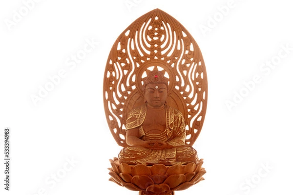 Obraz 日本仏教 座禅をしている阿弥陀如来の仏像6