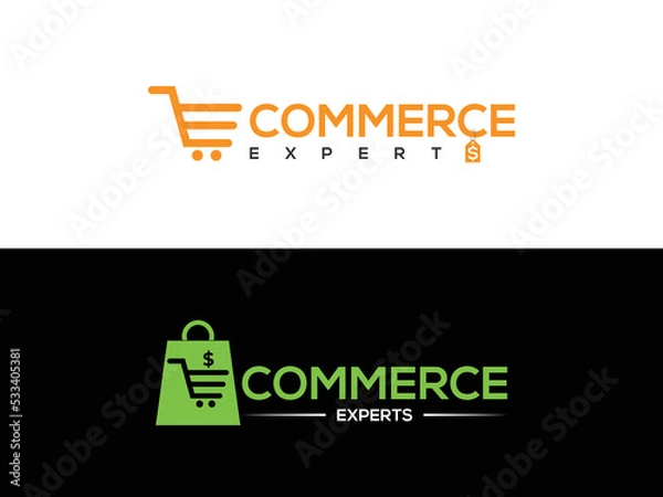 Fototapeta E Letter Ecommerce Professional Logo Design, Letter E Online Shop Logo vector.eps