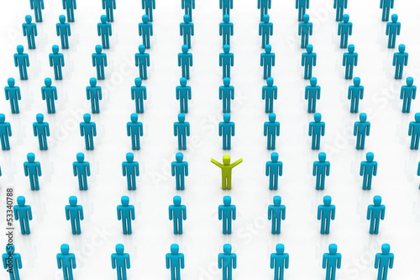 Fototapeta Team with leader.