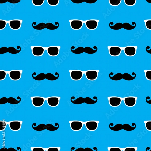 Obraz Sunglasses&moustache pattern