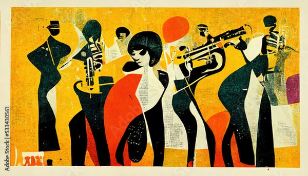 Obraz artwork of music and colours, stripes and patterns