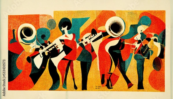 Obraz artwork of music and colours, stripes and patterns