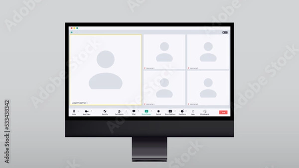 Obraz Realistic computer video for site design. Template mockup. Vector illustration