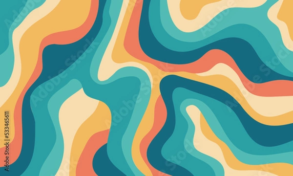 Obraz Abstract colorful wavy groovy psychedelic vector background