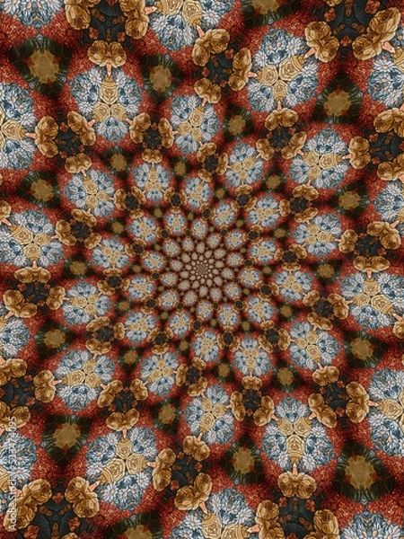 Fototapeta Kaleidoscope with Flower Patterns