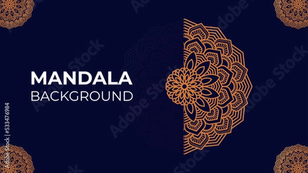 Obraz Ornamental round lace ornament, Monochrome ethnic mandala design. mandala coloring book pages for adults vector illustration mandala backgrounds for adults and children. Hand-drawn illustration,