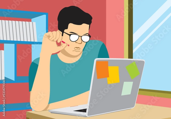 Fototapeta person working on laptop
Working from home is fun and can be done anytimefun, 