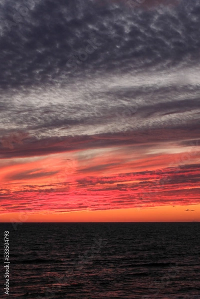 Obraz Red fire blood sunset sky cloudscape seascape