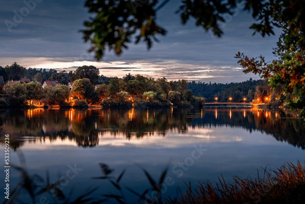 Obraz Olsztyn, Lake Długie in the evening time