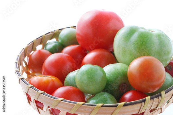 Fototapeta ミニトマト　白バック　　イメージ