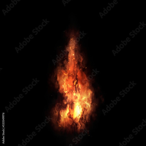 Fototapeta Bonfire sparks isolated on a black background