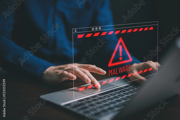 Fototapeta notification attack threat,security virus,Malware hacker attack,Phishing data ,detection privacy device,