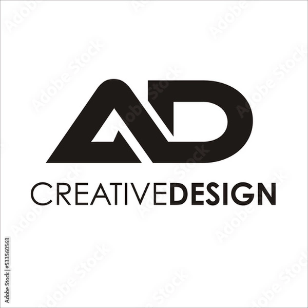 Obraz Modern Letter AD logo design vector