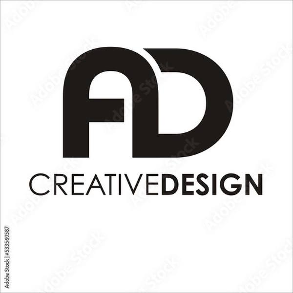 Obraz Modern Letter AD logo design vector