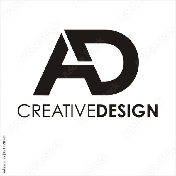 Obraz Modern Letter AD logo design vector