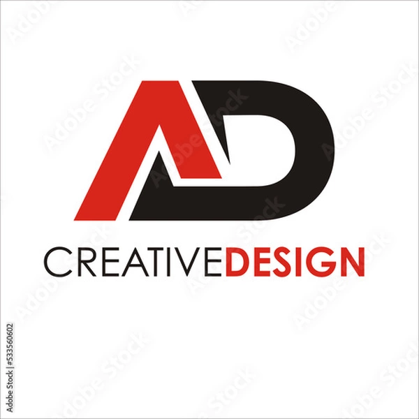 Obraz Modern Letter AD logo design vector