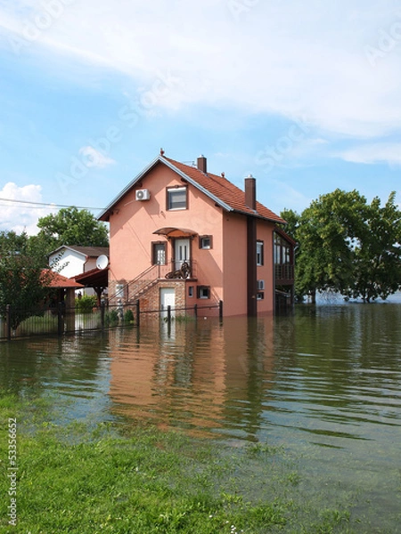 Fototapeta flooded house