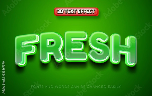 Fototapeta Fresh green 3d editable text effect style