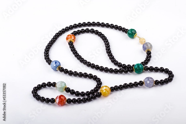 Fototapeta natural stone beads necklace