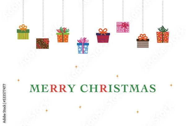 Obraz ギフトボックスのオーナメントのクリスマスカード