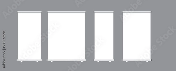 Obraz Empty standee Business Roll. Standee Design. Banner Template, Abstract Geometric Background vector