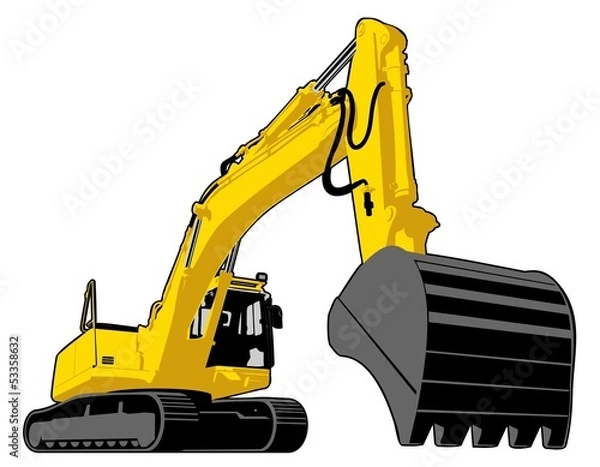 Obraz Yellow excavator illustration