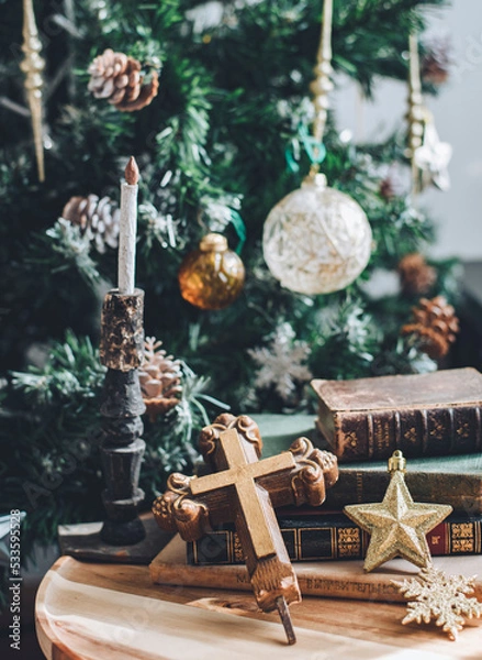 Obraz アンティークなクリスマスツリー