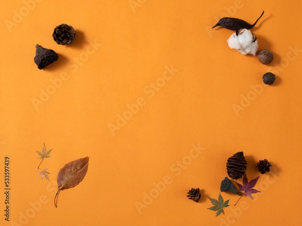 Obraz 秋のオレンジハロウィン背景