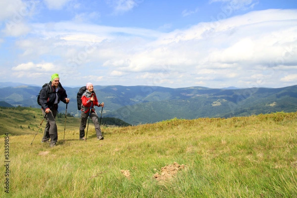 Fototapeta Summer hiking the Carpathians.