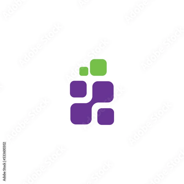 Obraz Simple Berry Fruit Pixel Tech Logo Design