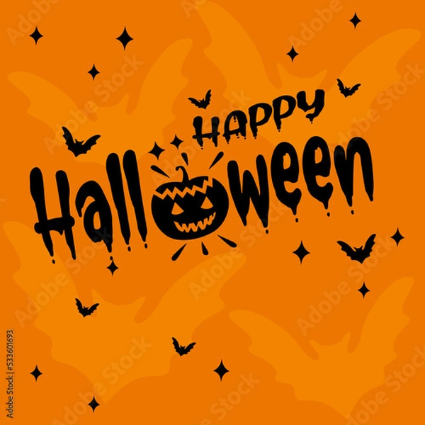 Obraz Happy halloween orange background vector design