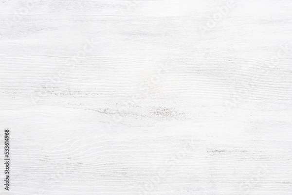 Fototapeta Wooden shabby texture of the old table. White wood background.  Top view.