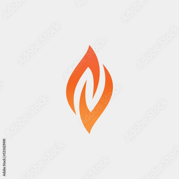 Obraz simple fire icon logo vector