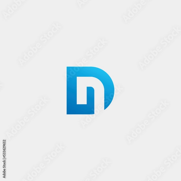 Obraz Abstract tech logo design with letter D, DN, ND