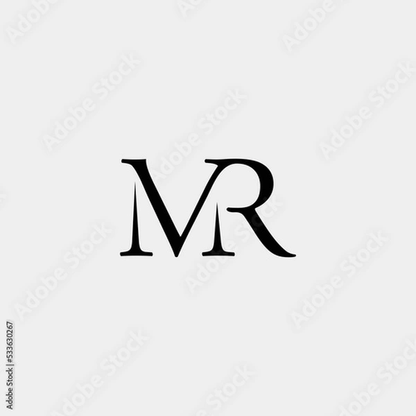 Obraz Elegant luxury monogram initial vector logo MR