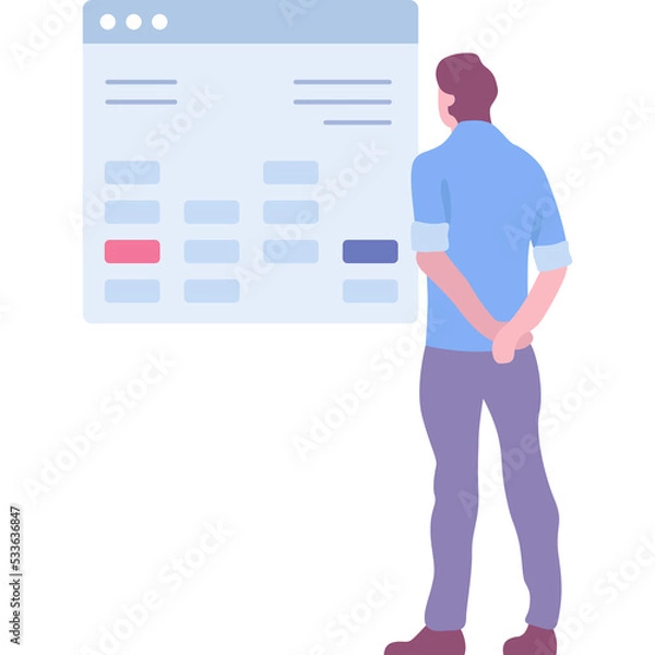 Fototapeta Money management icon vector man analyzing data