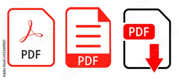 Obraz Pdf icon, vector illustration