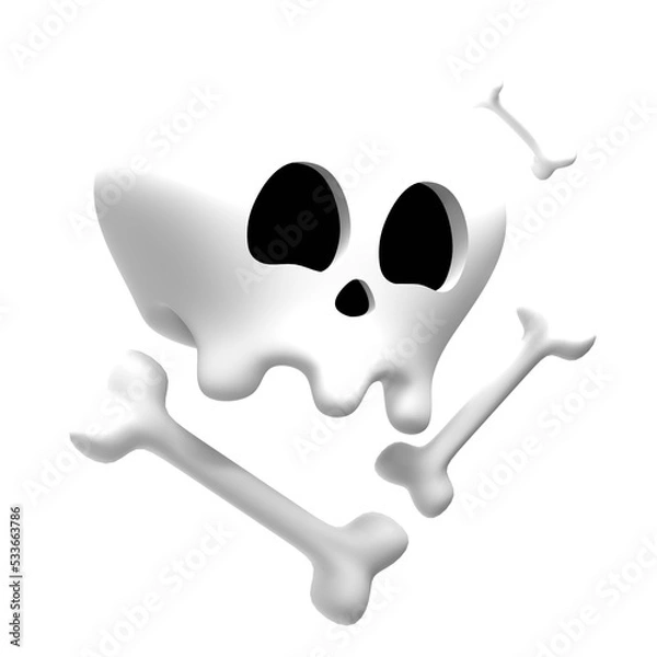 Fototapeta 3D Illustration Halloween, Skull 3D Rendering