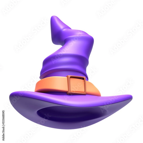 Fototapeta 3D Illustration Halloween, Witch Hat 3D Rendering