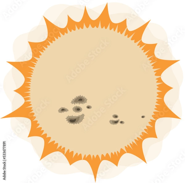 Obraz star sun with spots. 2d flat isolated vector