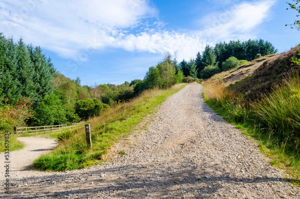 Fototapeta Walking route near Lead Mines Clough close to Rivington
