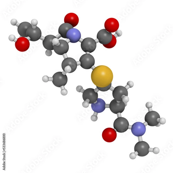 Fototapeta Meropenem broad-spectrum antibiotic (carbapenem class), chemical structure