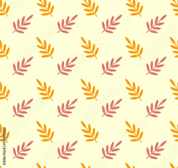 Fototapeta Autumn pattern with leaves of different colors. Design for fabric, website and paper.
