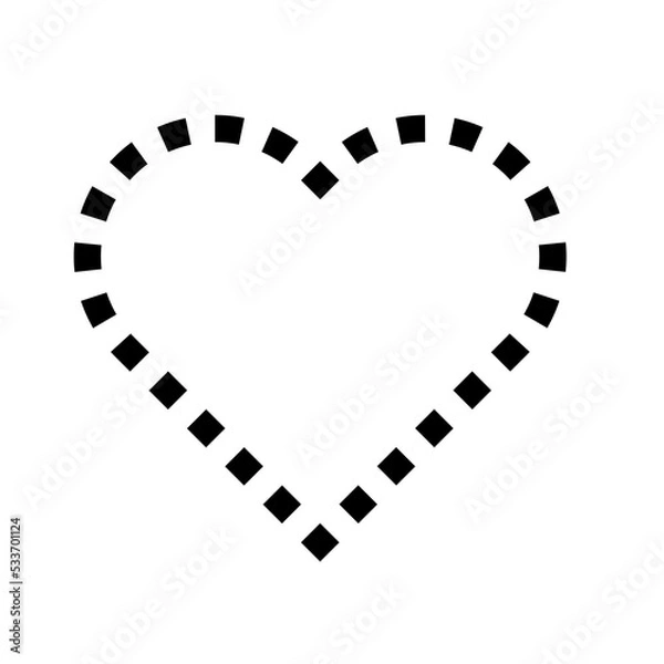 Fototapeta Abstract, stylized heart icon, PNG with transparent background