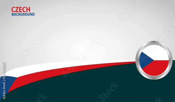 Fototapeta Czech National Flag, Vector background for Independence Day and various other events