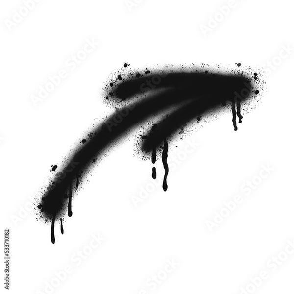 Obraz Arrow icon. Black graffiti spray element.