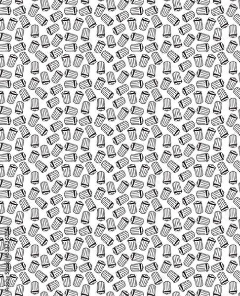 Obraz Trash Can Repeating Pattern - Seamless Black White Icon Sketch