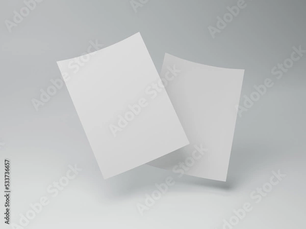 Obraz flyer, poster blank mockup with white background 