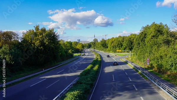Obraz Bundesstraße 54 (Ruhrwaldstraße) in Dortmund.