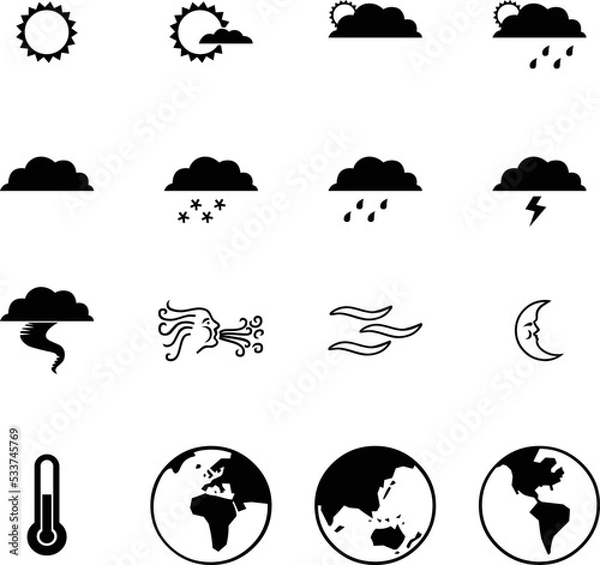Fototapeta weather icons set